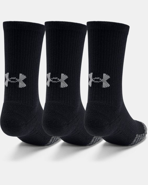 3 paires de chaussettes montantes UA HeatGear® Crew pour enfant, Black, pdpMainDesktop image number 2